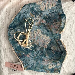 Floral Blue Tapestry corset